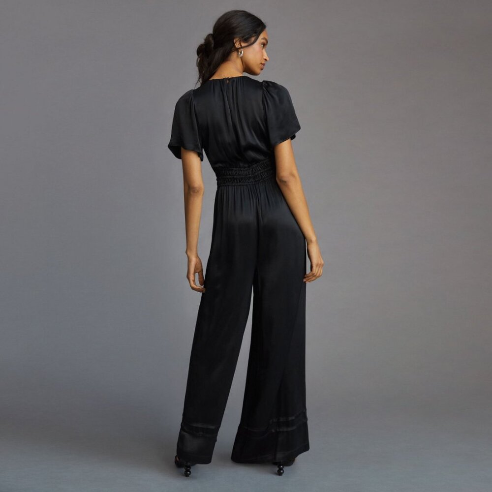 Anthropologie Somerset Jumpsuit | Black |Size L - Picture 2 of 6